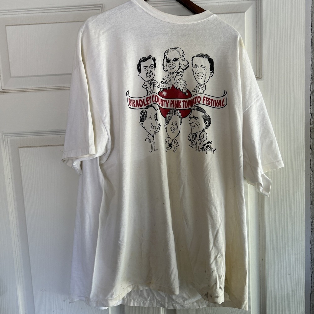 Vintage Bradley County Arkansas Tomato Festival Shirt Bill Clinton George Fisher